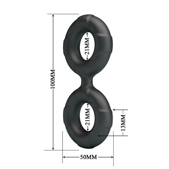 Ерекційне кільце Crazy Bull Super Soft Silicone Radwan, чорне | Зображення 6