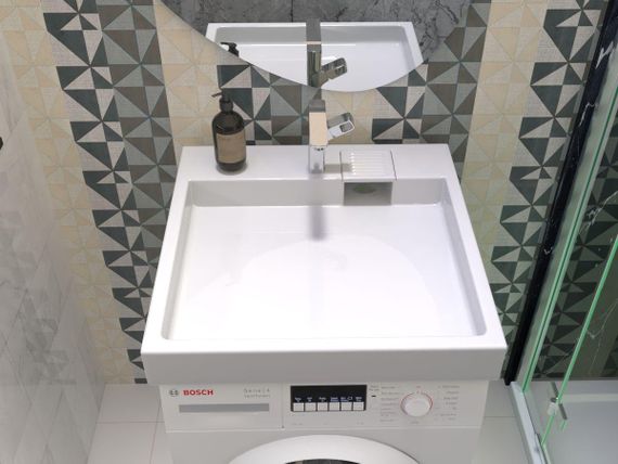 Умивальник на пральну машину акриловий Redokss San DEYMOS 60х60см | Зображення 1