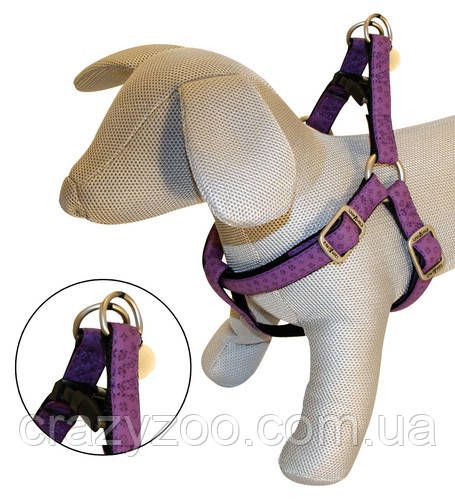 Шлея для собак Croci Mylord кожзам фиолетовая 2х50-75 см 5080085