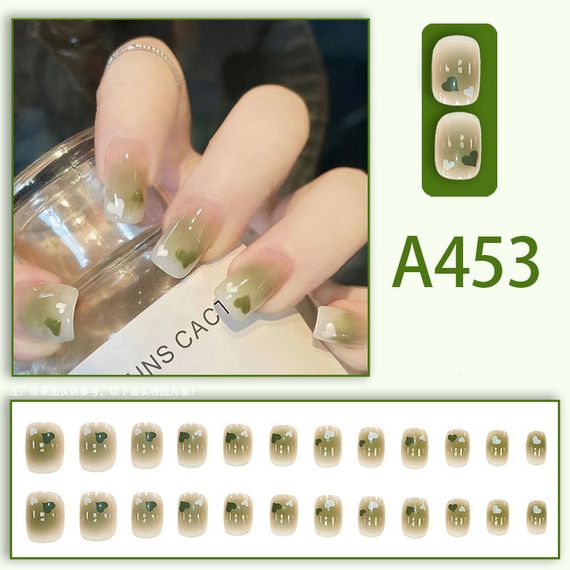 Накладні нігті з клеєм A453 Зелений 24 шт (A9702) | Зображення 2