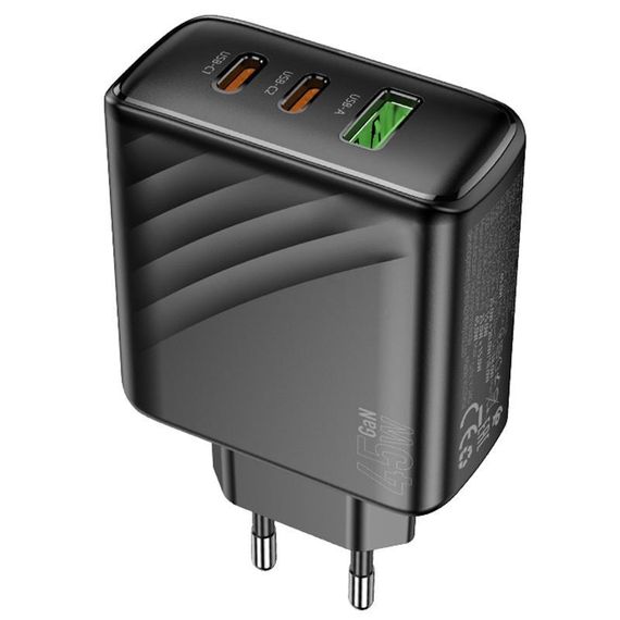 СЗУ Hoco CS26A Article PD45W (1USB-A/2C) Black | Зображення 6