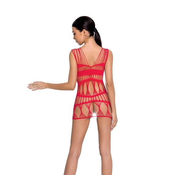 Бодістокінг-сукня Passion BS089 red, міні, плетіння у вигляді павутини, One size | Зображення 1