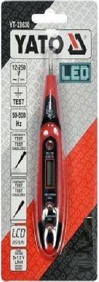 Индикатор напряжения цифровой контрольный 12-250V LCD YATO YT-28630 | Зображення 4