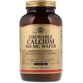Мікроелемент Кальцій Solgar Chewable Calcium 500 mg 120 Wafers SOL-00410