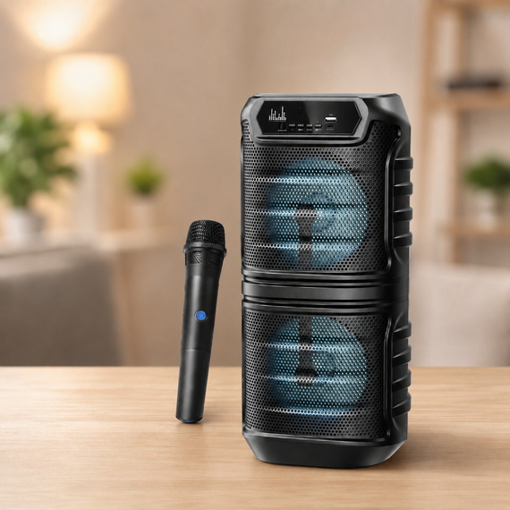 Колонка KTS-2060 / Bluetooth-акустическая система с двумя 6,5 дюймовыми динамиками / Колонка с RGB-подсветкой