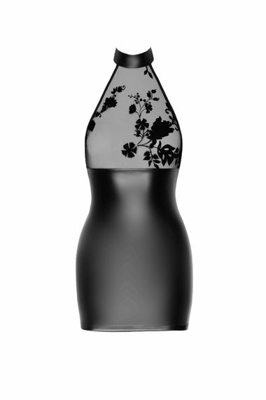 Сукня Noir Handmade F311 Eros, L, black, міні, спідниця під латекс, верх — сітка, відкрита спина | Зображення 3