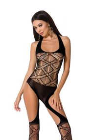 Бодістокінг BS060 Black Passion, з геометричним малюнком, чорний, S/L