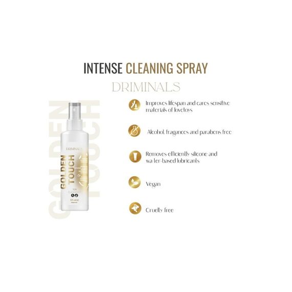 Очищувач для іграшок Driminals Golden Touch без спирту, 125 мл Sex Aura | Зображення 1