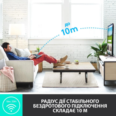 Клавіатура Logitech K400 Plus Touch Wireless UA Black (920-007145) | Зображення 4