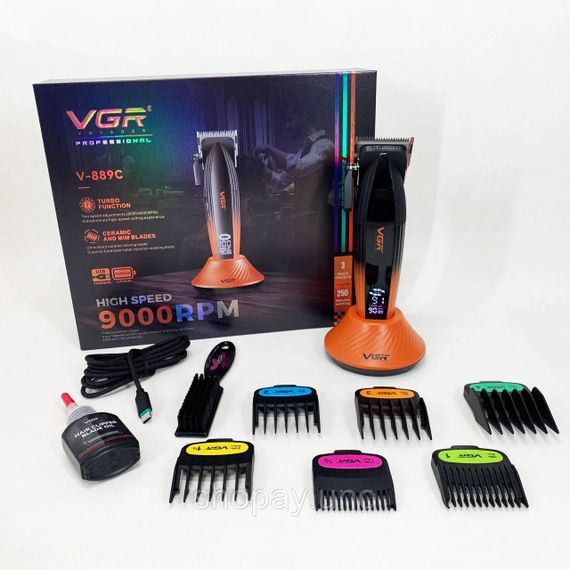 Машинка для стрижки окантовки VGR V-889C, Машинка для окантовки акумуляторна Миюча стрижки GV-13 | Зображення 9