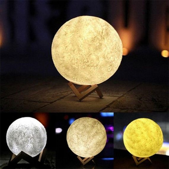 Нічник світиться місяць Moon Lamp 18 см, Ночник дитячий для кімнати, Дитячий нічник безпечний для дитини | Зображення 2