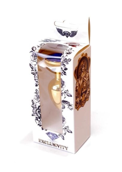 Анальна пробка - Jewellery Gold Plug Dark Blue Sex Aura | Зображення 7