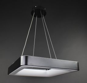 Люстра світлодіодна підвісна LED світильник для квартири на стелю лед з пультом 27552 Чорний 25-90х48х48 см.