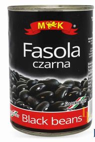 Фасоль черная (бобы) консервированные Fasola MK Czarna, 400г в ж/б, Польша