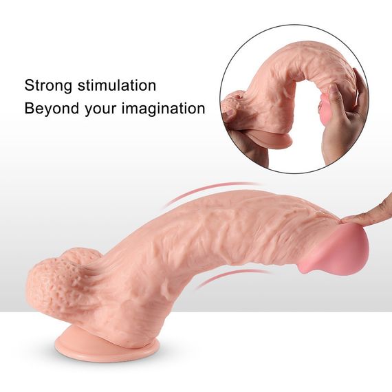 Фалоімітатор Large Leilong Lifelike L тілесний без вібрації Sex Aura | Зображення 6