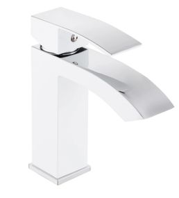 Змішувач для раковини Qtap Swan Cascada, Chrome/White (k35) QTSWA270CRW45568