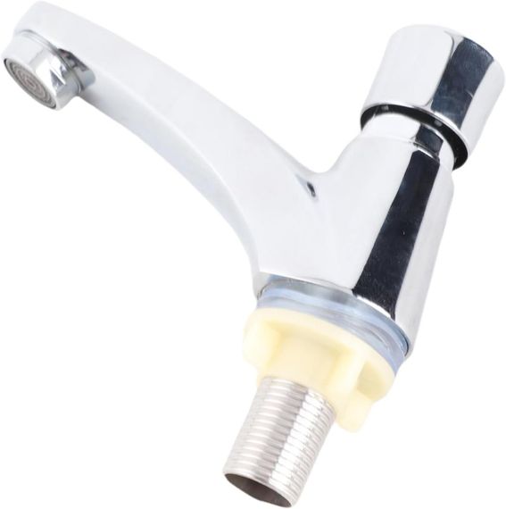 Змішувач для раковини із затримкою часу, автоматичний з таймером авто-закривання для економії води, хромований, латунь | Зображення 3