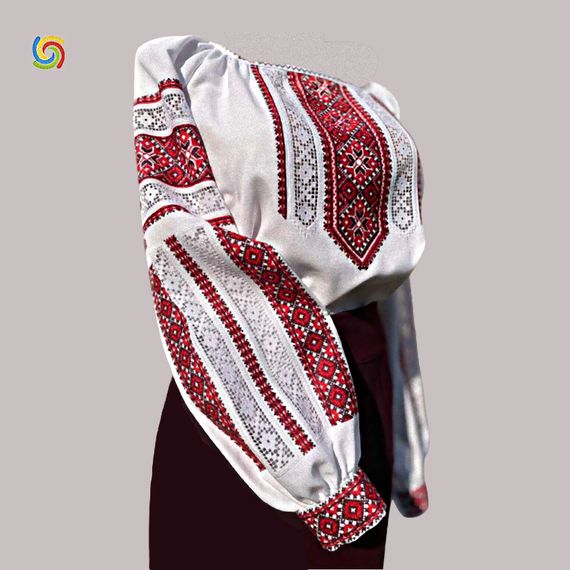 Рубашка Украинская вышиванка  444291512 цвет белый размер XS/S