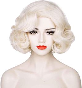 Перука коротка блонд в стилі Мерлін Монро світла кучерява вінтажна ретро, термостійке синтетичне волосся для косплею, зміни образу