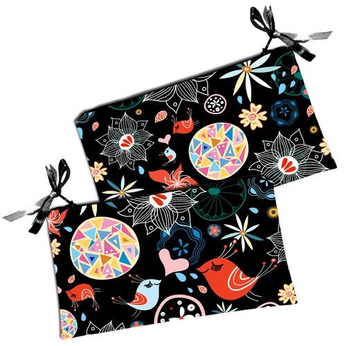 Косметичка жіноча Новогодние птички 20х12 см (K_KM055)