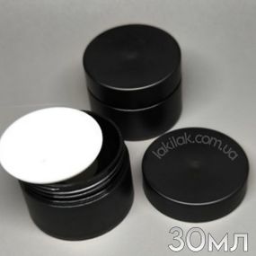 Баночка для геля пластик (с заглушкой) черная 30мл