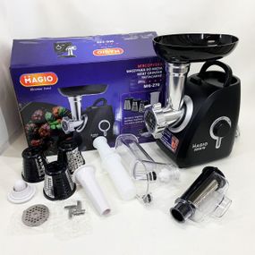 М'ясорубка MAGIO MG-270 2200 Вт М'ясорубка з насадками для нарізки овочів, М'ясорубка електрична для м'яса