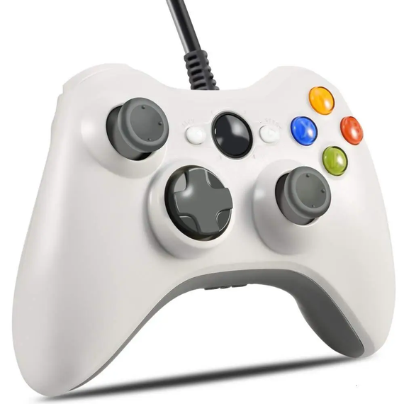 Джойстик дротовий геймпад X360 і ПК Controller Білий/Чорний