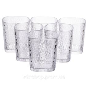 Набір склянок 6 (шт) 250 (мл) для лимонадів, соку, води, коктейлів Прозорий HP-19-AY-1