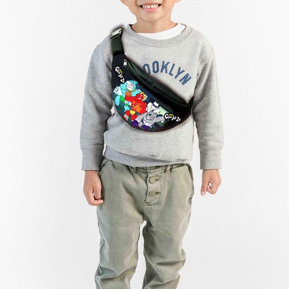 Сумка-бананка  "Heroes of goo jit zu" з принтом, 32х15см, дитяча, молодіжна (00097)