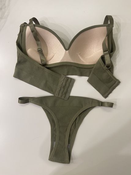 Комплект бюстгальтер і трусики Beisdanna 1306 Хакі One Size | Зображення 2
