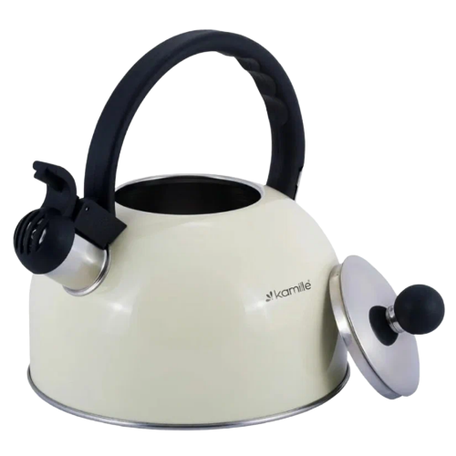 Чайник 2,5л нержавіюча сталь зі свистком (салатовий,кавовий,беж) 0679BG KAMILLE | Зображення 1