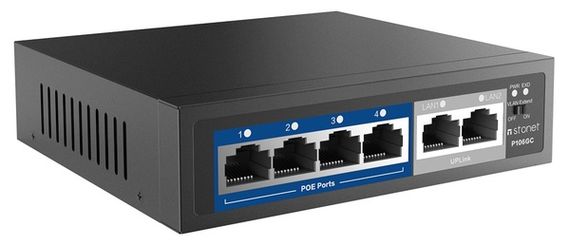 мереж.акт NETIS P106C 6-ти портовий коммутатор Fast Ethernet 4 ports POE+2RJ45 (P106C) | Зображення 2