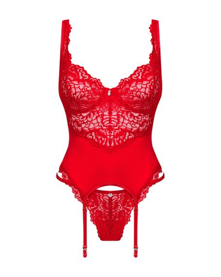 Корсет Obsessive Amor Cherris chemise Червоний S/M | Зображення 2