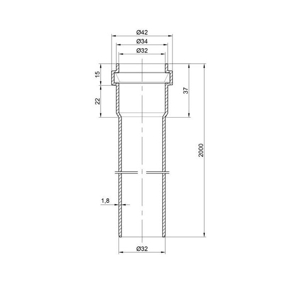 Труба PPR каналізаційна TA Sewage 32х1,8, 2 м TASPIPP200032 | Зображення 1