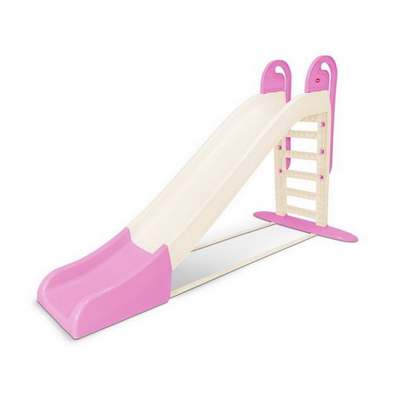 Большая детская горка для катания 014550/22 кремово-розовая, 243 см