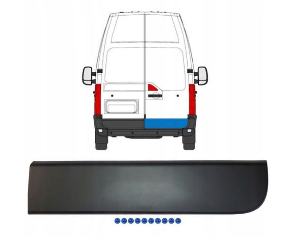 Renault Master III (от 2010-) молдинг обшивка задней правой двери, 9036000Q0C Рено Мастер 3