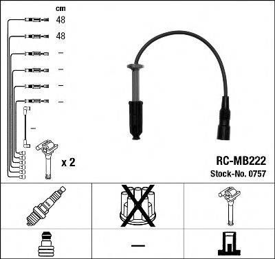 Комплект дротів запалювання (вир-во NGK) NGK RCMB222 на MERCEDES-BENZ E-CLASS кабрио (A124)