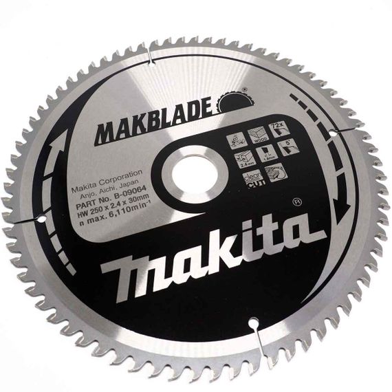 Диск пильный по дереву 250х30 мм 72T Makita Makblade B-09064