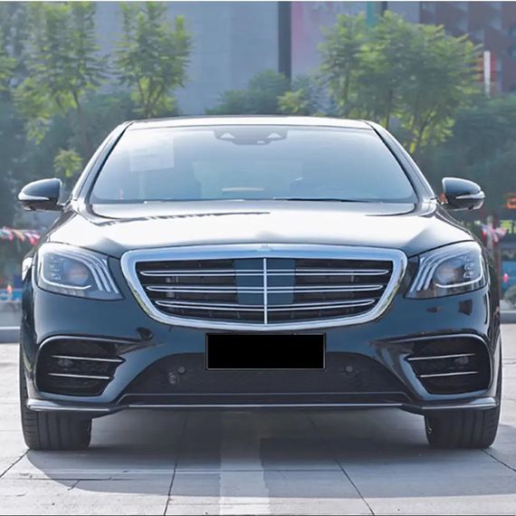 Накладки на передній бампер V2 (для S63 AMG 2014-2017, Карбон) для Mercedes S-сlass W222 рр | Зображення 1