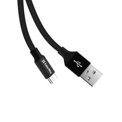 Дата кабель USB 2.0 AM to Micro 5P 0.25m black ColorWay (CW-CBUM048-BK) | Зображення 2