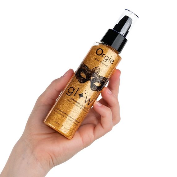 Олія-шимер для тіла Orgie – Glow Shimmering Body Oil (110 мл), чуттєвий аромат, зволоження | Зображення 1