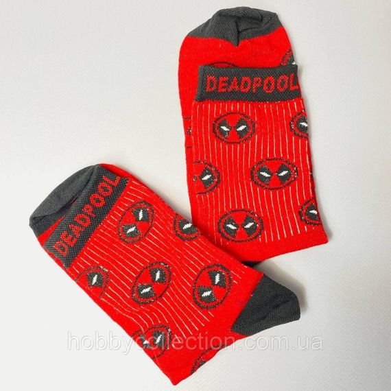 Шкарпетки чоловічі високі 1 пара "Deadpool" червоні 40-45 р бавовняні | Зображення 2
