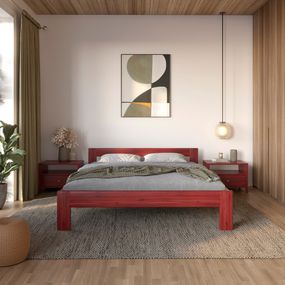 Двоспальне дерев&#039;яне ліжко Mebigrand Делі Махонь 160х190 см (MBG-3847)