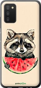 Чохол на Samsung Galaxy A03s A037F Єнотик з кавуном "4605u-2381-2448"