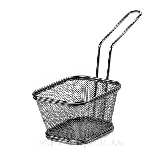 Корзина сервировочная для картофеля фри и снеков 13×11×7 см Черная HP-19-4-L-B