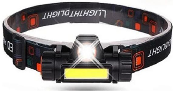 Фонарь налобный аккумуляторный с магнитом, 2 режима MA-101