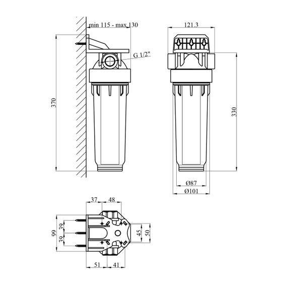 Фільтр магістральний в зборі Titan HT10-1/2" | Зображення 1