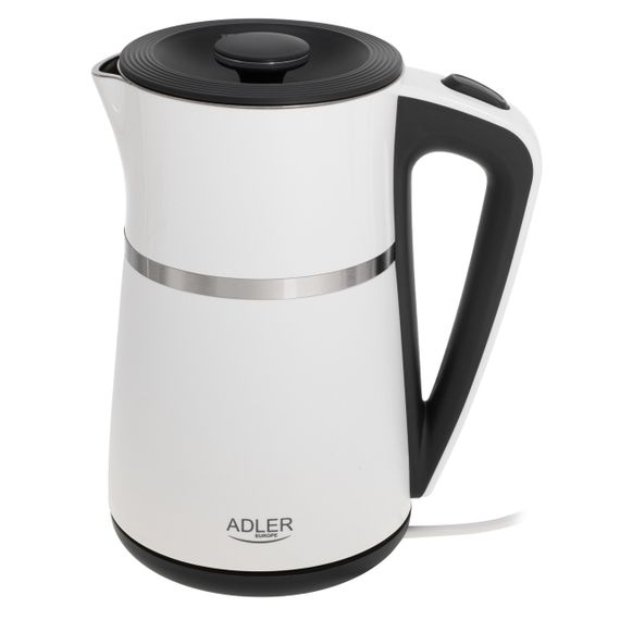 Электрочайник Adler AD 1355 белый 1,7 л, 2200 Вт, с двойными стенками