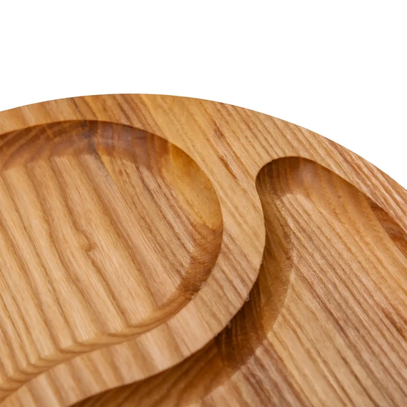Менажниця дерев'яна 25 см кругла на 2 секції T45W250 | Зображення 1