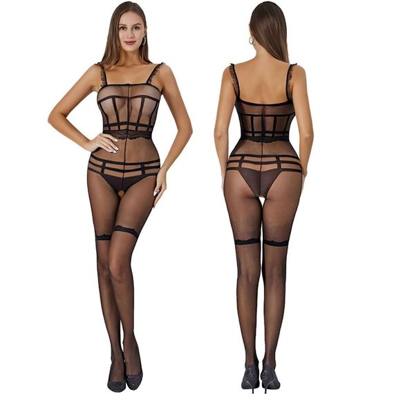 БодіСтокінг (Боді комбінезон Сітка) Babydoll 48 Чорний 8635 | Зображення 3
